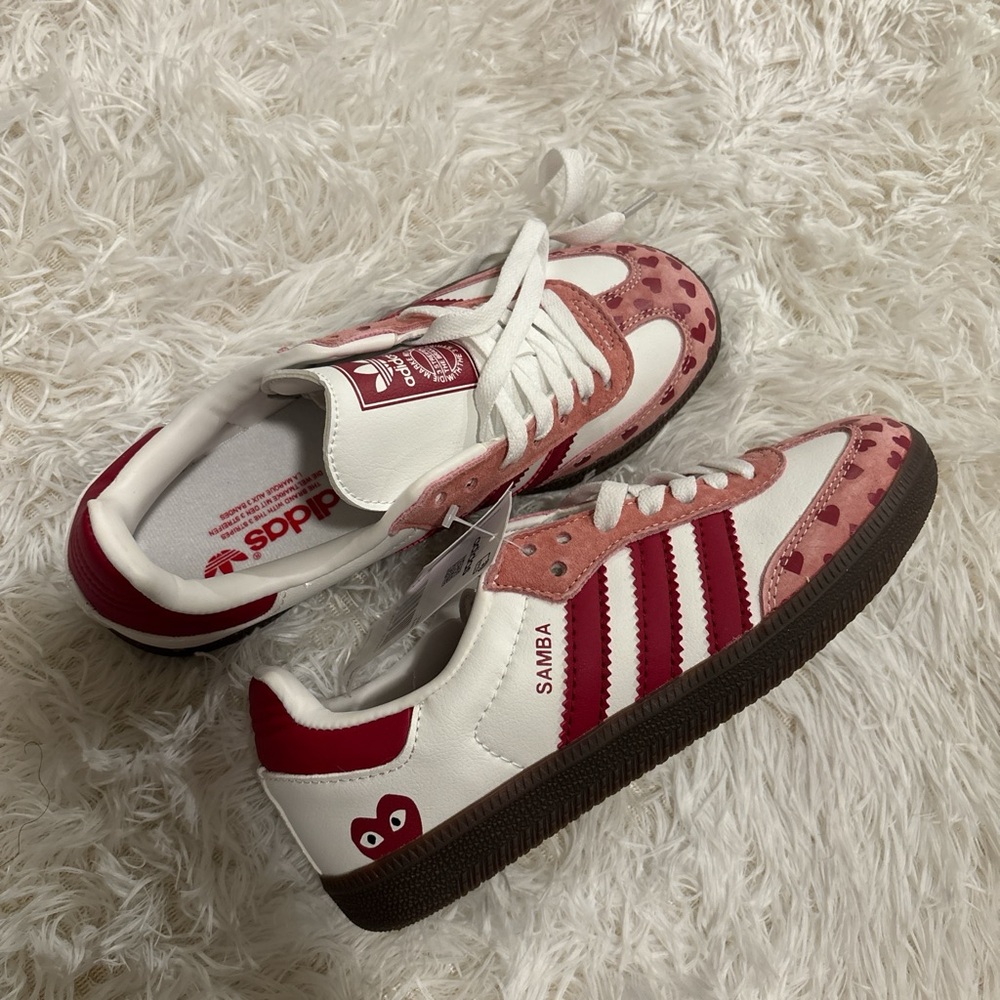 Adidas Kids Samba Heart Sneakers - Red and White